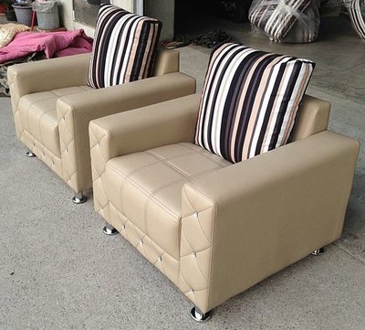【N D Furniture】台南在地家具-簡約晶鑽厚乳膠獨立筒單人皮沙發