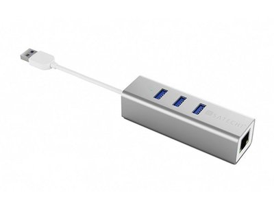 ＜TENCHEER現貨＞ 二合一 Satechi 3 Port USB 3.0 Hub 三孔集線器 + Ethernet LAN 高速網路卡