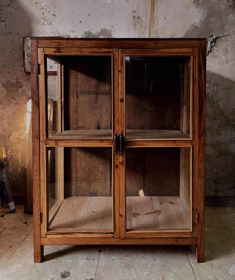 【Côté Rétro老傢俱專賣】烏心石玻璃櫃 老件 vintage 復古 檜木