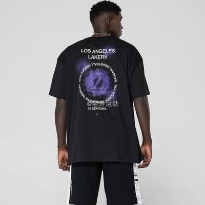 【熱賣精選】Nike耐吉NBA75周年洛杉磯湖人男子全棉籃球短袖T恤DH6737-010