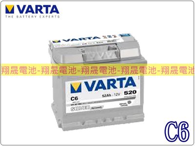 彰化員林翔晟電池-全新 德國華達VARTA 銀合金汽車電池 C6-54801 54701 賓士/安裝工資另計