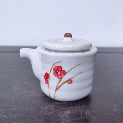 (日式生活用品)彩繪花卉紋陶瓷醬料壺（A1405）