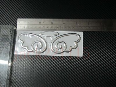 小天使翅膀 銀色造型 LOGO 貼紙/3D立體車標/汽車立體貼紙/汽車貼紙/車用貼紙/LOGO貼紙
