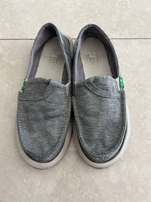 【Sanuk】灰色平底休閒鞋/懶人鞋/輕便鞋