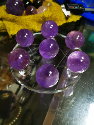 天然烏拉圭紫水晶球七星陣！天然紫水晶球擺件，巴西紫羅蘭顏色 水晶 擺件 原石【紫竹齋】6133