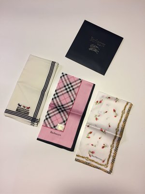 BURBERRY 日本製純棉手帕 小方巾 全新