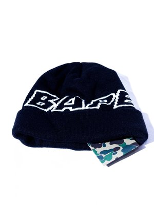Bape Logo Black knitted hat. bape logo 毛帽 秋冬 針織帽 A Bathing APE