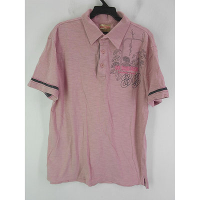 男 ~【BIG TRAIN】淺粉紅色POLO衫 M號(4D58)~99元起標~