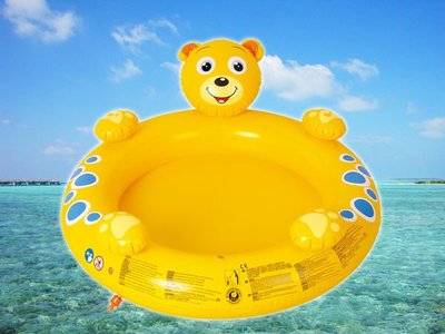 【TreeWalker 露遊】熊頭造型水池 充氣安全泳池 水池 洗澡盆 可噴水的喔