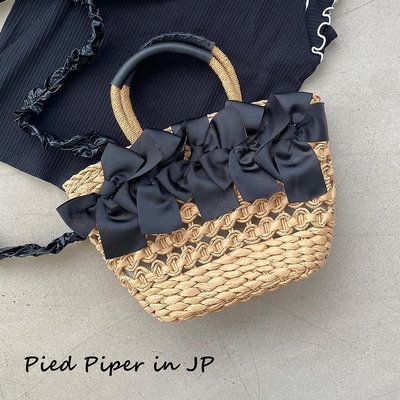 Pied Piper日本代購 GY016 MAJESTIC LEGON立體蝴蝶結藤編水餃包