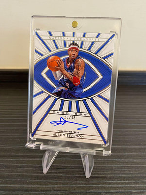 《限量/49》2022-23 National Treasures Allen Iverson Auto /49 76人75大球星戰神艾佛森大國寶限量簽名卡