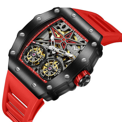 On6829 新款豪華時尚手錶男士 ONOLA 品牌空心全自動機械男士手錶防水時鐘