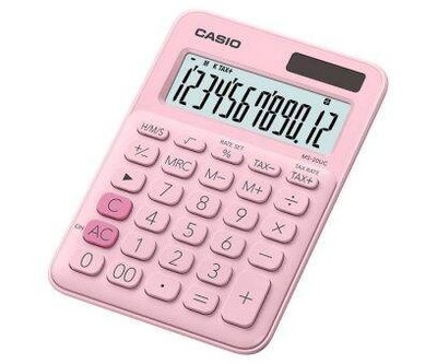 【威哥本舖】Casio台灣原廠公司貨 MS-20UC-PK 迷你桌上型12位元計算機 商用計算機 稅金計算 時間計算