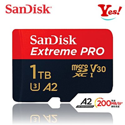 【Yes！公司貨】SanDisk Extreme PRO 200MB U3 A2 microSD 1T 1TB 記憶卡