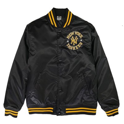 Cover Taiwan 官方直營 NY 紐約 洋基隊 棒球外套 夾克 嘻哈 MLB 大聯盟 黑色 黃色 (預購)