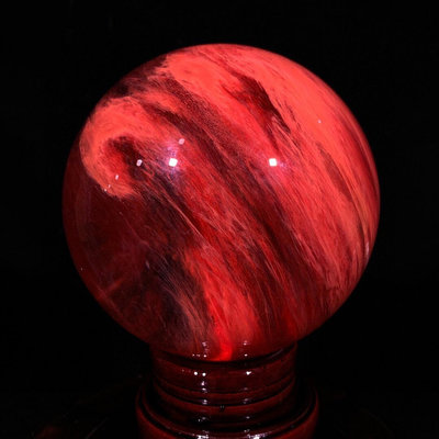 紅水晶球直徑12厘米 凈重量2.8公斤編號16036859【萬寶樓】古玩 收藏 古董