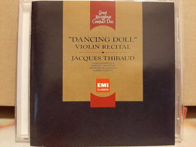 Jacques Thibaud,"Dancing Doll"Violin Recital,提博-"舞動的精靈“演繹著名小提琴曲集，日本版，如新。