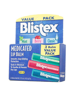 小藍罐升級版Blistex百蕾適潤唇膏女保濕滋潤唇膜去死皮淡化唇紋