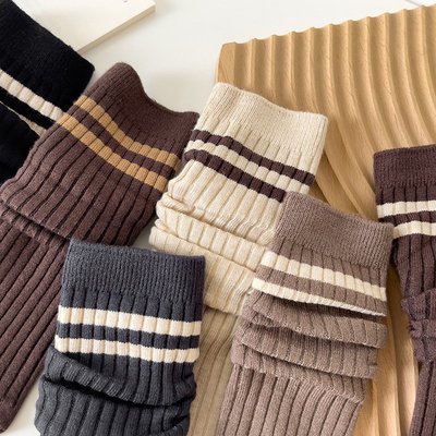 襪子系列 【舒適up】純色簡約好搭配暖洋羊絨毛小厚早秋堆堆襪厚保暖襪子條