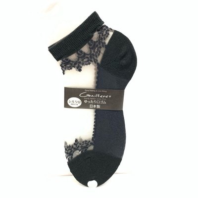 日本製 Guilleret 透明魚網 黑色短襪