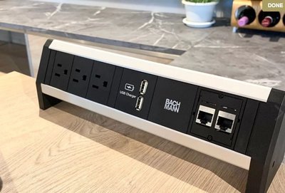 【耀偉】BACHMANN Desk1 桌上型插座(美規-台灣)-美插X3+USB3.0插槽(可用於電話及網路線)