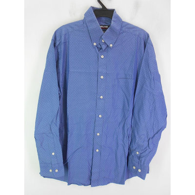 男 ~【KIRKLAND】水藍色+白色細點點休閒襯衫 32/33號(3A150)~99元起標