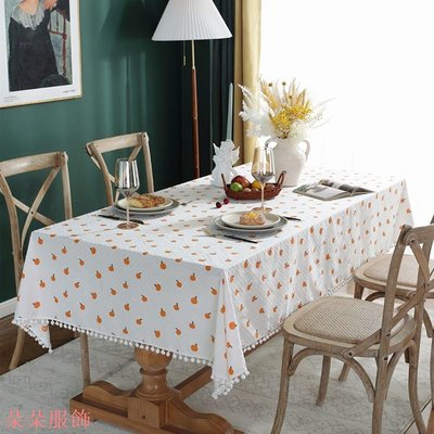 提花桌布矩形橙色印花棉布自助餐宴會派對活動節日晚餐家居裝飾