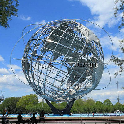 地球儀不銹鋼地球儀雕塑定制戶外廣場景觀大型鐵藝鏤空球發光金屬擺件地球模型