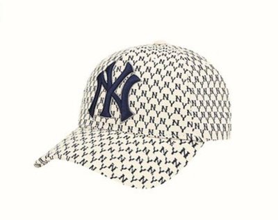 [韓國免稅品代購] MLB原廠正品 滿版小NY刺繡棒球帽 MONOGRAM CURVE 32CPFB911洋基隊棒球帽 米白黑藍 2019新款 男女適用 EXO