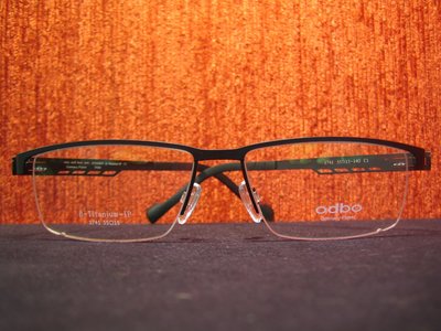 吉新益眼鏡公司 odbo專利整支框無螺絲一體延展鈦眼鏡*IC 彈性鈦完全無負擔 1741 C1 霧黑