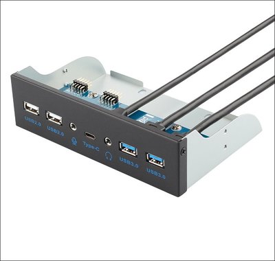 【紘普】機殼前置5.25吋USB3.1+USB3.0+2.0+Audio擴充面板 支援主機板Type-E/Key-A