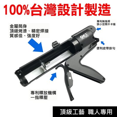 CG-NT818 台灣製 ORX專利 無推桿矽利康槍 填縫膠槍 打糊槍 矽力康槍 silicone槍