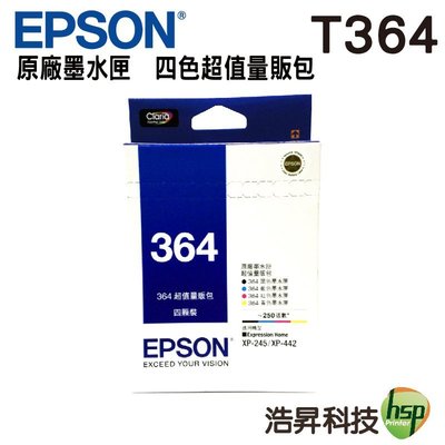 【T364系列】EPSON T364 T364650 四色盒裝量販包 原廠墨水匣