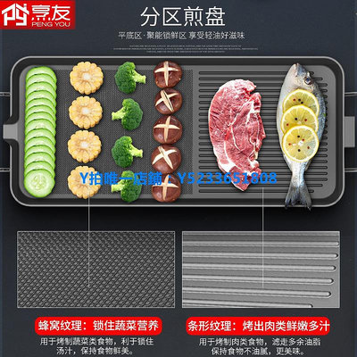烤盤 大號烹友電燒烤爐韓式家用不粘電烤爐鐵板烤肉機電烤盤鐵板烤肉鍋