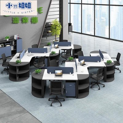 熱銷 簡約現代創意辦公家具辦公桌椅組合3/6人屏風職員工位電腦桌卡座-(null)