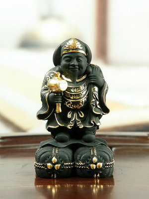 黃楊木雕擺件創意大黑天佛門護法神七福神財神送禮工藝品供奉佛像