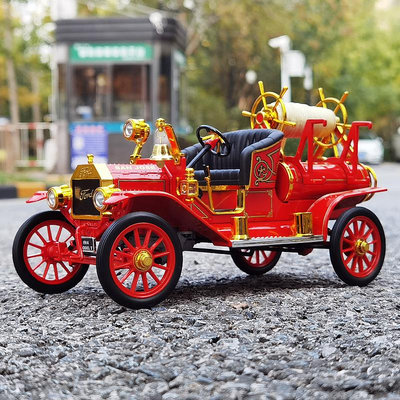 模型車 路鷹 1:18 1914年 福特T型消防車 Ford Model T 汽車模型合金車模