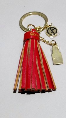 [GIORGIO ARMANI 亞曼尼] GA 時尚訂製鑰匙圈亦可當包包掛飾(紅色流蘇)全新品~~