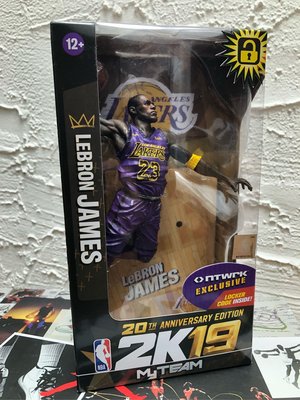 美國獨賣 超稀有 NBA 2K19 McFarlane Lebron James 7吋 公仔 20th 週年紀念紫