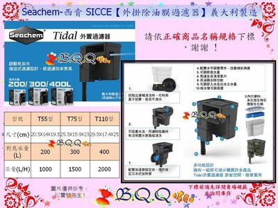 [B.Q.Q小舖]美國Seachem-西肯 SICCE【Tidal 55型 外掛除油膜過濾器 200L】義大利製造