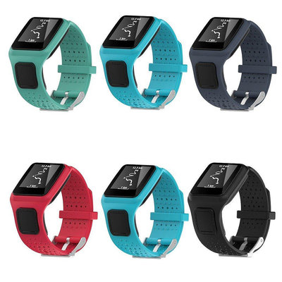 熱銷 錶帶腕帶適用TomTom Multi-sport runner一代系列運動手錶替換腕帶 矽膠手錶帶-可開發票