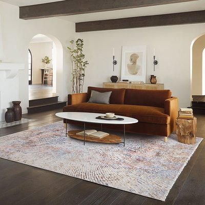 特賣-毯者進口高端客廳地毯家用現代輕奢高級橙色臥室地墊毛毯加厚