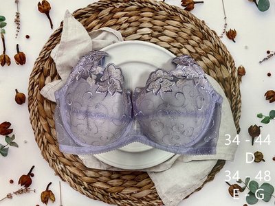【Mia Shop】蒂芬妮紫色大尺碼內衣 34~48D.E.F.G.H大罩杯 全罩深罩調整型 加大尺碼 台灣製造