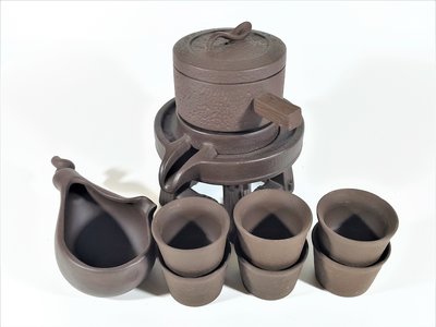[銀九藝] 早期 石磨濾網造型 紫砂壺 公道杯 茶杯組 使用過