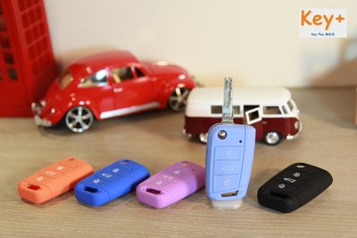 鑰匙家Key+ 糖果藍 福斯VW Golf 7 專用鑰匙保護套 車鑰匙包 零錢包 鑰匙殼 皮套