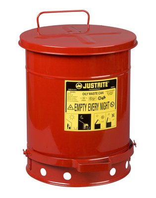 Justrite廢棄物垃圾桶34公升(紅色、黃色)