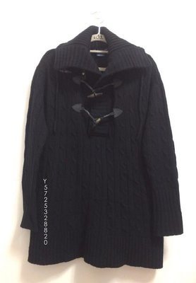 9.5新 真品RALPH LAUREN 黑色牛角釦長版寬鬆羊毛衣 $5900