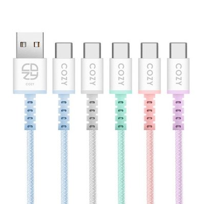 【COZY】馬卡龍編織傳輸充電線(2M) USB to Type-C PD快充線/充電線/安卓充電線