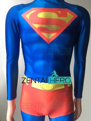 COSPLAY小鋪~DC漫畫New 52超人英雄連身緊身衣Superman Cosplay扮演服裝無披風
