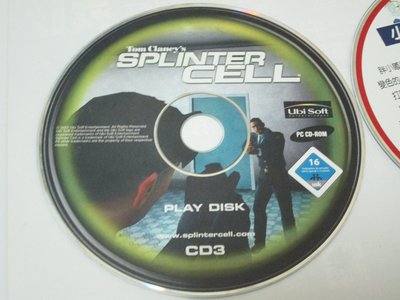 【遊戲CD片】《細胞分裂-湯姆 克蘭西Tom Clancy’s Splinter Cell CD3》可能有細紋或可能有刮